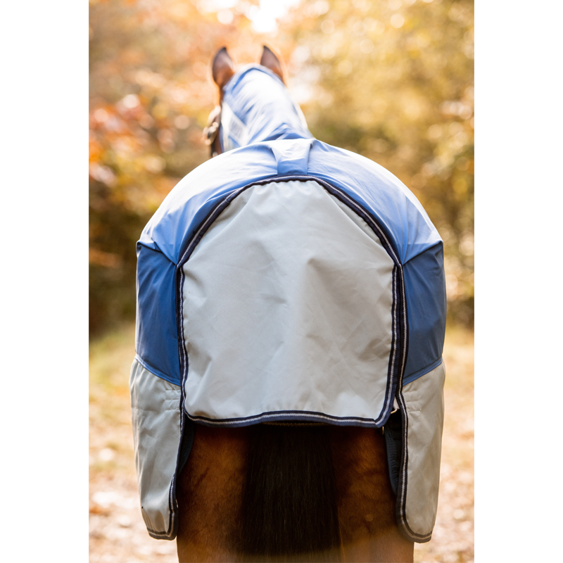 Horseware Rambo Autumn Series Detach-A-Neck Turnout Rug  - Navy/Grey-2